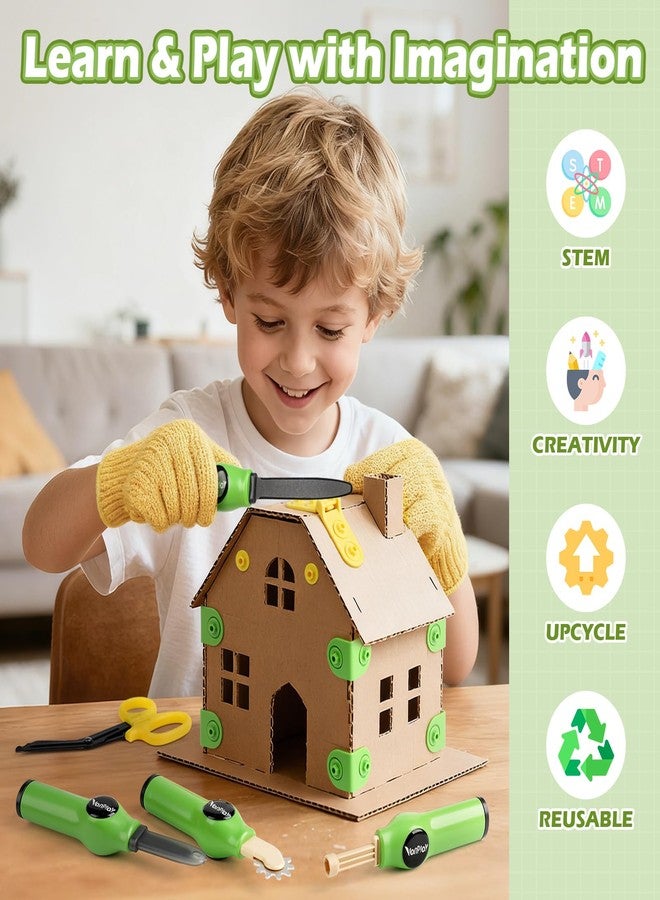 Vanplay Cardboard Cutter for Kids - Cardboard Tools for Kids, Cardboard Cutting Tool Set with Fold-Roller & Gloves, STEM Educational Construction Toys Gift for 5-9 Year Old Boys Girls - Image 5